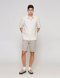 ZES Reguler Linen Look Casual Kemeja Lengan Pendek Pria KMD212