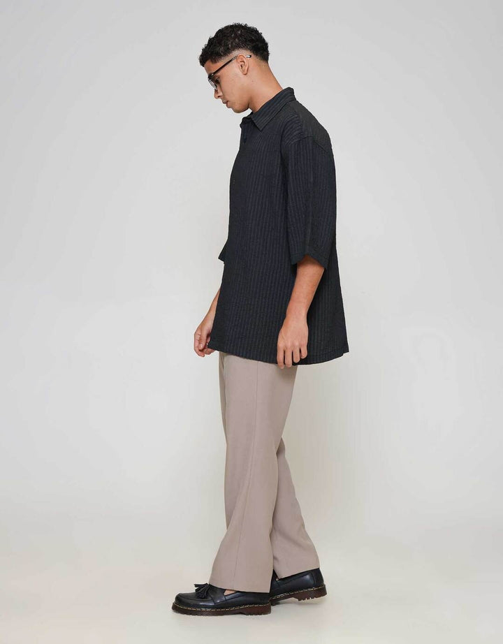 ZES Textured Kemeja Oversized Pria KMD211