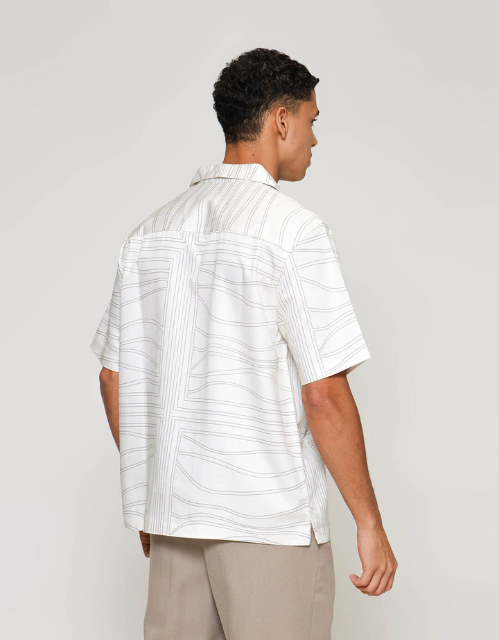 ZES Casual Print Kemeja Pria KMD201