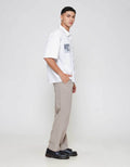 ZES Casual Stripes Printed With Graphic Print Kemeja Pria KMD203
