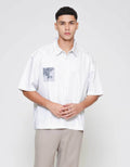 ZES Casual Stripes Printed With Graphic Print Kemeja Pria KMD203