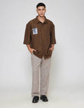 ZES Solid Casual Kemeja Pria KMD215