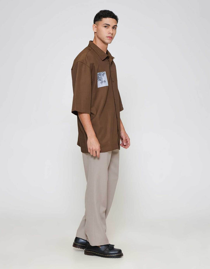 ZES Solid Casual Kemeja Pria KMD215