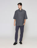 ZES Casual Check Kemeja Lengan Pendek Pria KMD214