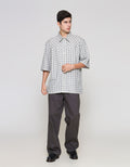 ZES Casual Check Kemeja Lengan Pendek Pria KMD214