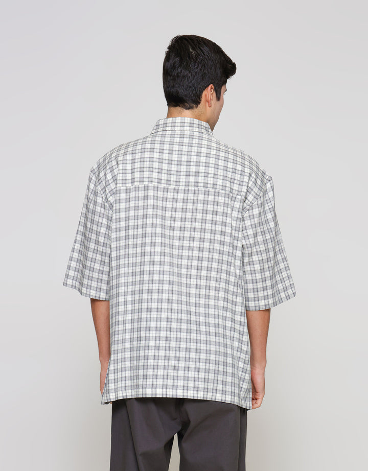 ZES Casual Check Kemeja Lengan Pendek Pria KMD214