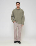 ZES Relax Solid Linen Look Kemeja Pria KMD206
