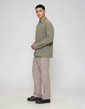 ZES Relax Solid Linen Look Kemeja Pria KMD206