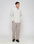 ZES Relax Solid Linen Look Kemeja Pria KMD206