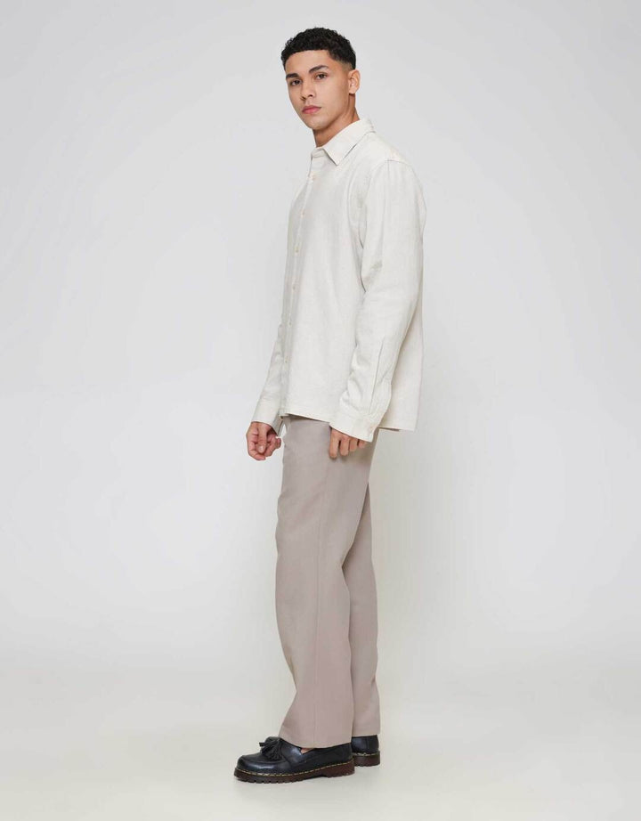 ZES Relax Solid Linen Look Kemeja Pria KMD206
