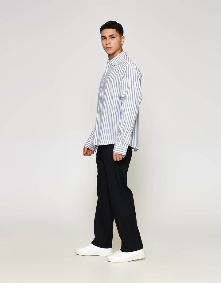 ZES Relax Fit Stripes Kemeja Pria KMD205