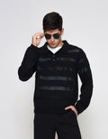 ZES Buttoned Flat Knit Polo Lengan Panjang Pria PLA203