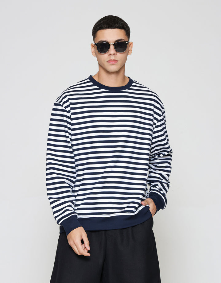 ZES Striped Sweater Pria SSA202