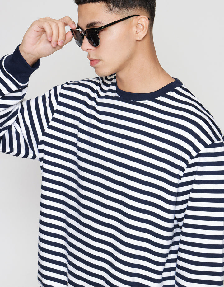 ZES Striped Sweater Pria SSA202
