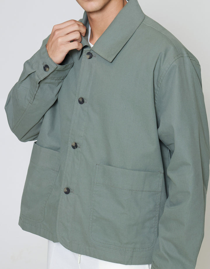 ZES With Patch Pocket Jaket Overshirt Pria JKN201