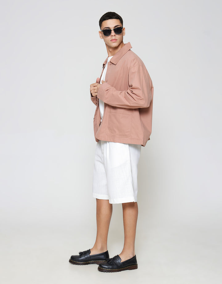 ZES With Patch Pocket Jaket Overshirt Pria JKN201