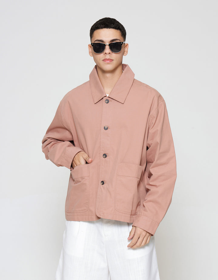 ZES With Patch Pocket Jaket Overshirt Pria JKN201