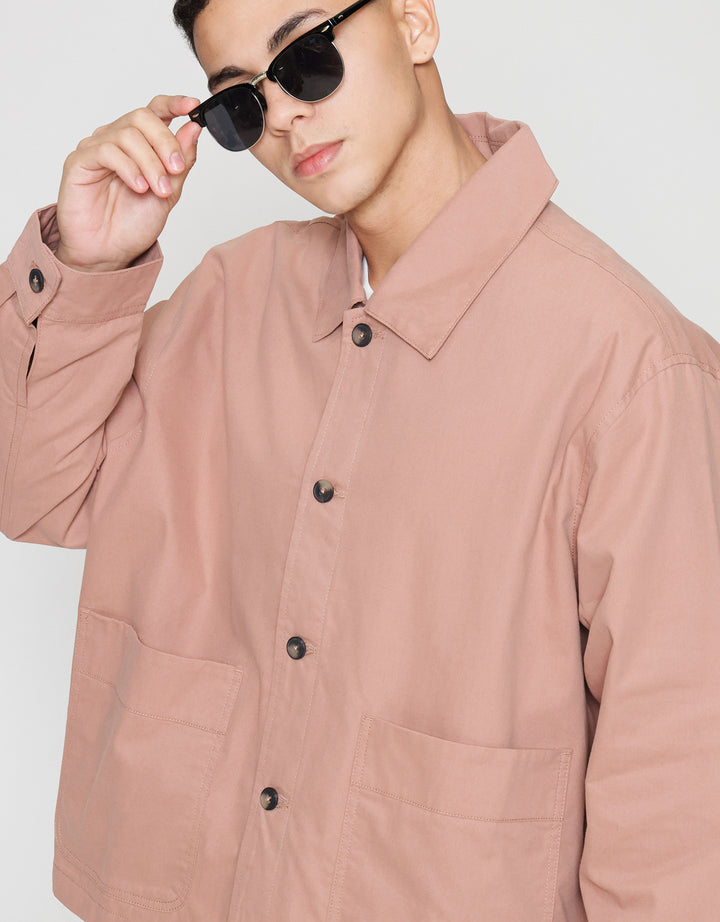 ZES With Patch Pocket Jaket Overshirt Pria JKN201