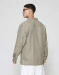 ZES Overshirt Linen Look With Stand Collar Jaket Pria JKD202