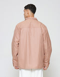 ZES Overshirt Linen Look With Stand Collar Jaket Pria JKD202