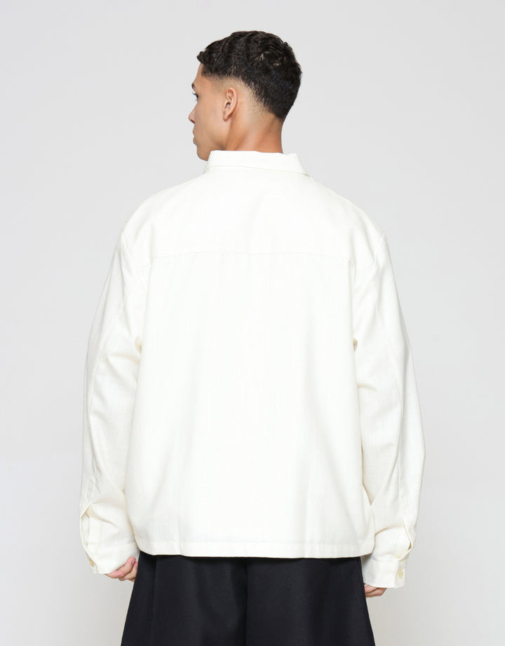 ZES Linen Look With Zipped Opening Jaket Pria JKD201