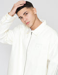 ZES Linen Look With Zipped Opening Jaket Pria JKD201