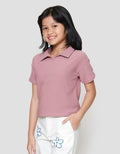 Nevada Collar Texture Kaos Anak Perempuan