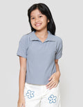 Nevada Collar Texture Kaos Anak Perempuan