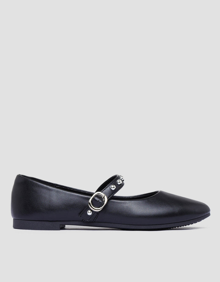 Connexion Round Pearl Mary Jane Sepatu Flat Wanita