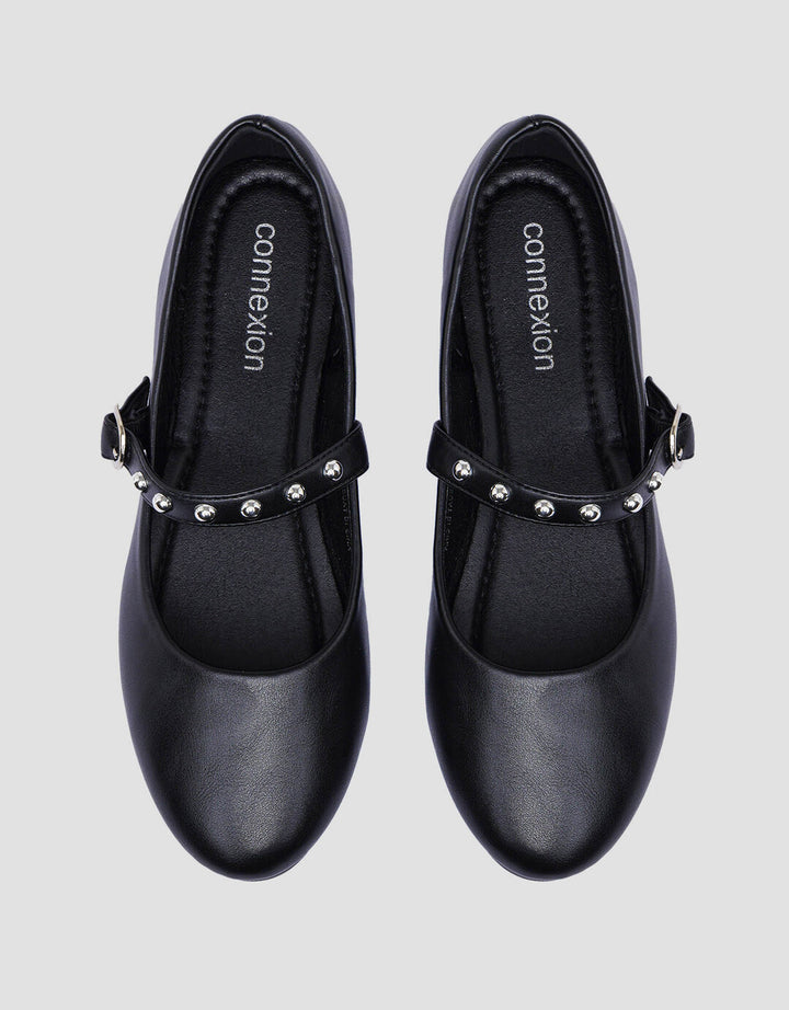 Connexion Round Pearl Mary Jane Sepatu Flat Wanita
