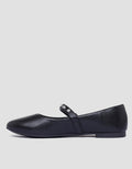 Connexion Round Pearl Mary Jane Sepatu Flat Wanita