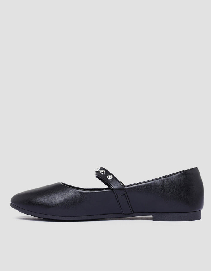 Connexion Round Pearl Mary Jane Sepatu Flat Wanita