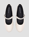 Connexion Round Pearl Mary Jane Sepatu Flat Wanita