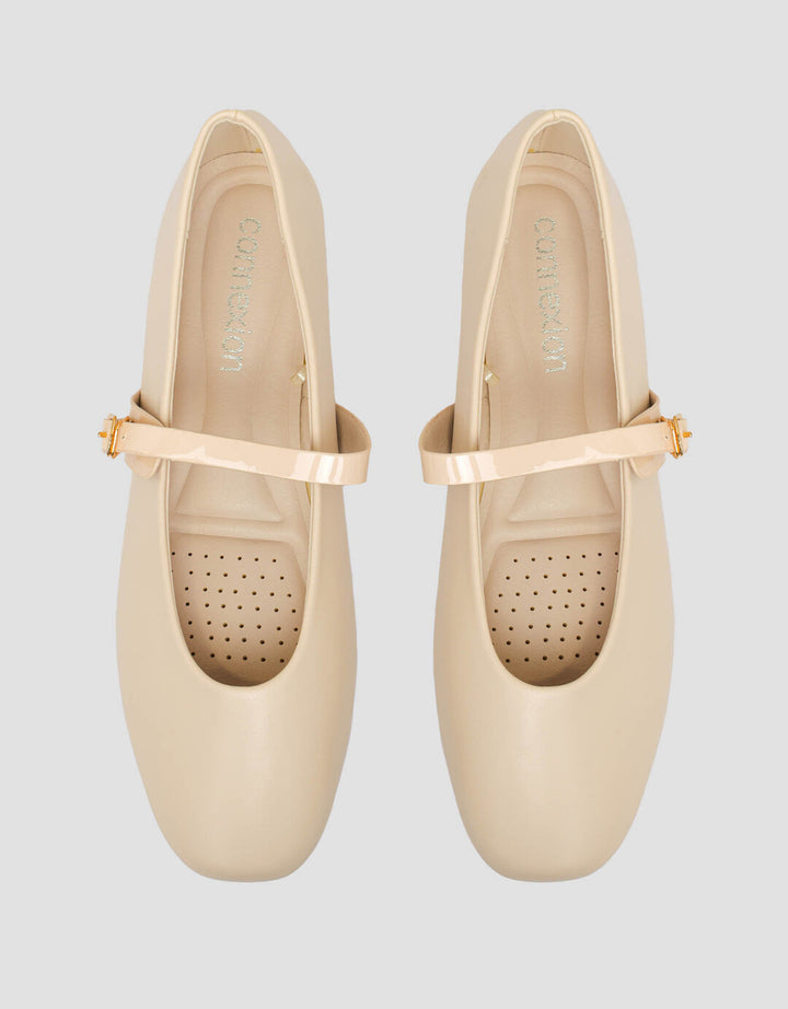 Connexion Ballerina Buckle Sepatu Flat Wanita