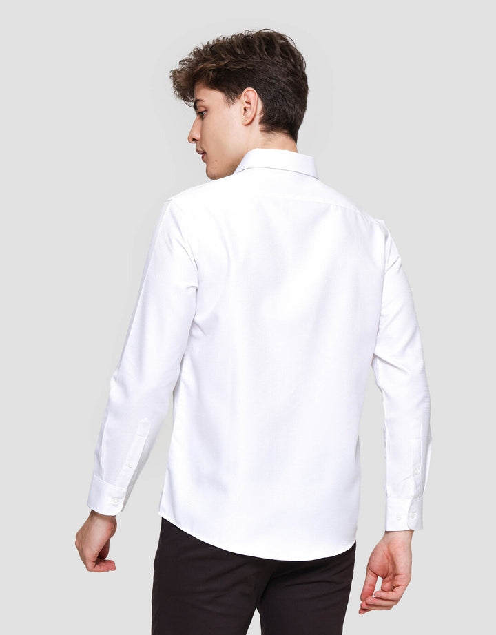 Cole Slim Fit Texture Wafle Kemeja Lengan Panjang Pria