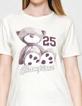 Nevada Solid Reguler Cvc Bear Champion Kaos Wanita