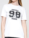 Nevada Solid Reguler Cvc Bear Trouble Maker Kaos Wanita
