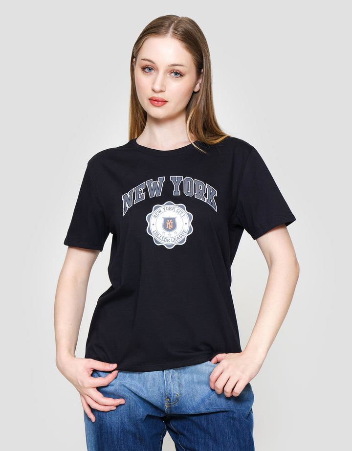 Nevada Solid Reguler Cvc New York Kaos Wanita