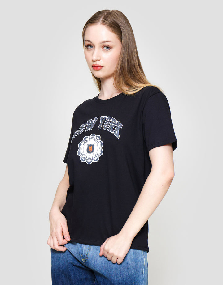 Nevada Solid Reguler Cvc New York Kaos Wanita