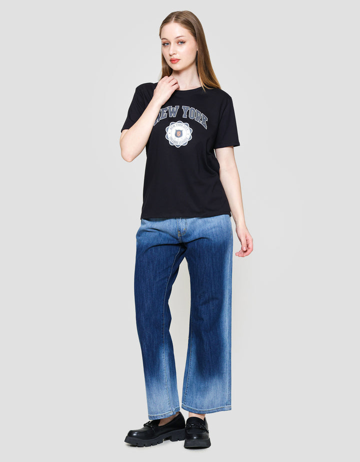 Nevada Solid Reguler Cvc New York Kaos Wanita