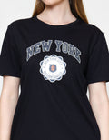 Nevada Solid Reguler Cvc New York Kaos Wanita