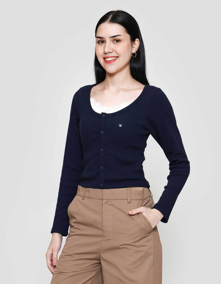 Nevada Solid Rib Double Layered Kaos Wanita