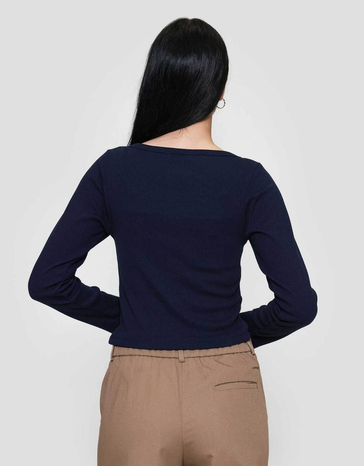 Nevada Solid Rib Double Layered Kaos Wanita