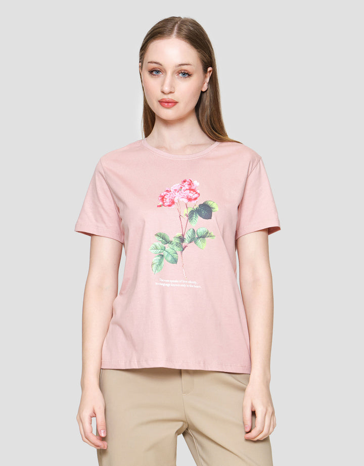 Connexion Print Flowers Kaos Wanita