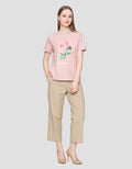 Connexion Print Flowers Kaos Wanita