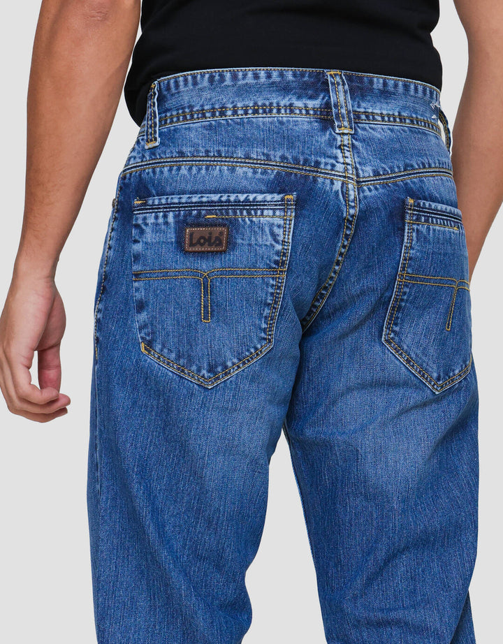 Lois Straight Fit Jeans Casual Celana Denim Pria