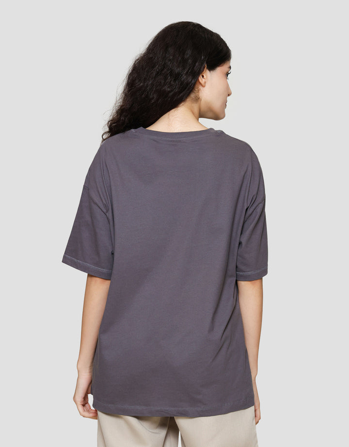 Disney Oversize S24 Print Mickey Mouse Kaos Lengan Pendek Wanita