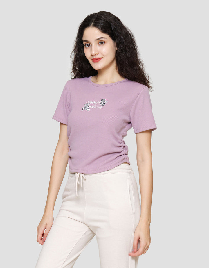 Disney Print Mickey Mouse Kaos Lengan Pendek Wanita