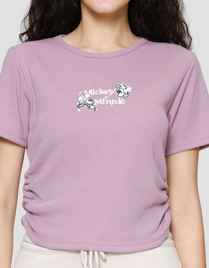 Disney Print Mickey Mouse Kaos Lengan Pendek Wanita