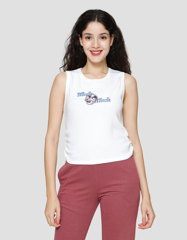 Disney Rib Print Mickey Mouse Kaos Tanktop Wanita